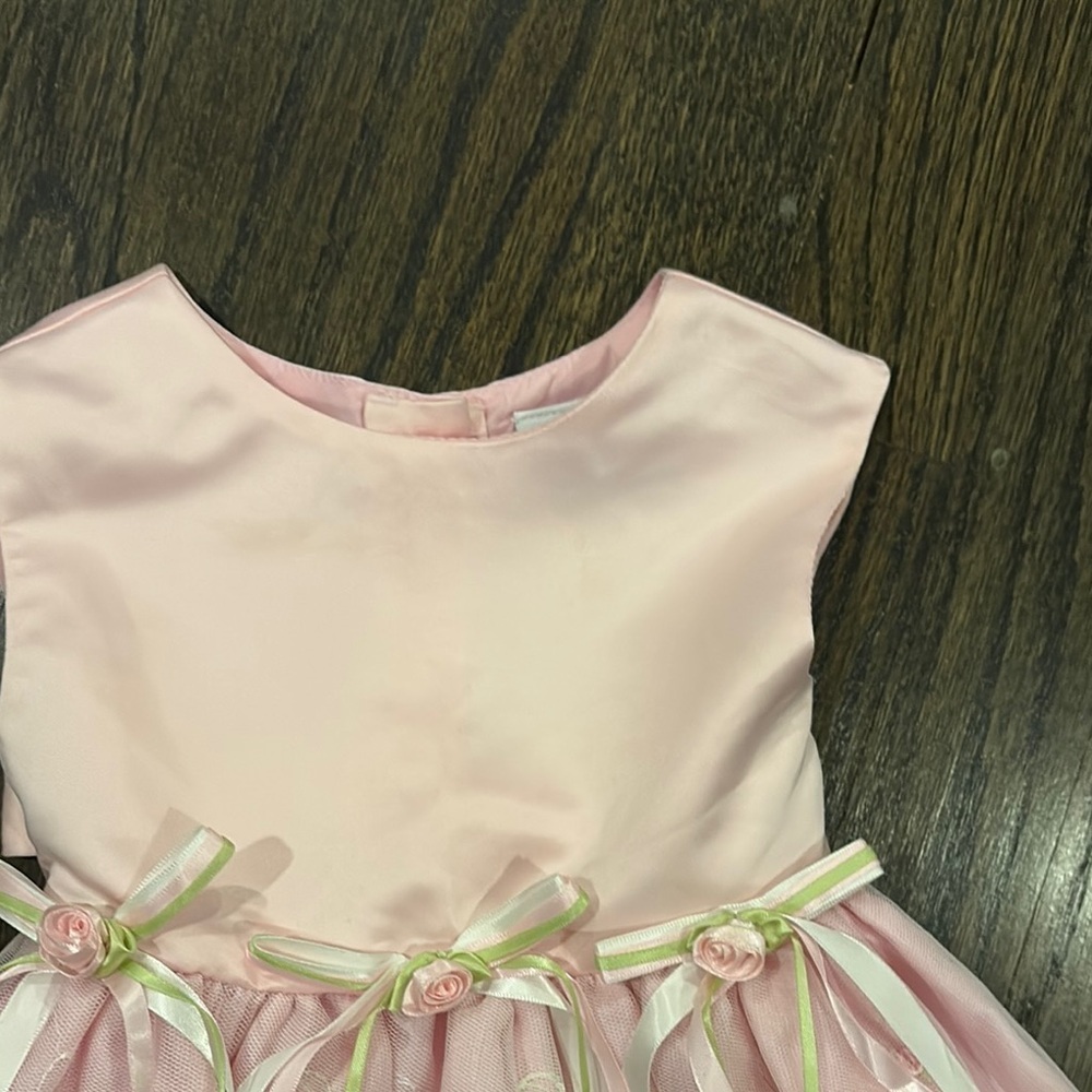 Pink Sleeveless Dress with Floral Embroidery size 2T - Picture 3 of 7